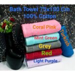 Bath Towel 75x140 Cm (30x54 Inches) Besar 100% Cotton Big Towel Absorbent Water Multi-Color Heavy Grams Cheap Price 610G