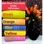 Bath Sheet Towel 90x145 cm (35X56 Inches) 100% Combed Cotton Absorbent Water Big Bath Towel Hotel Quality Heavy Grams